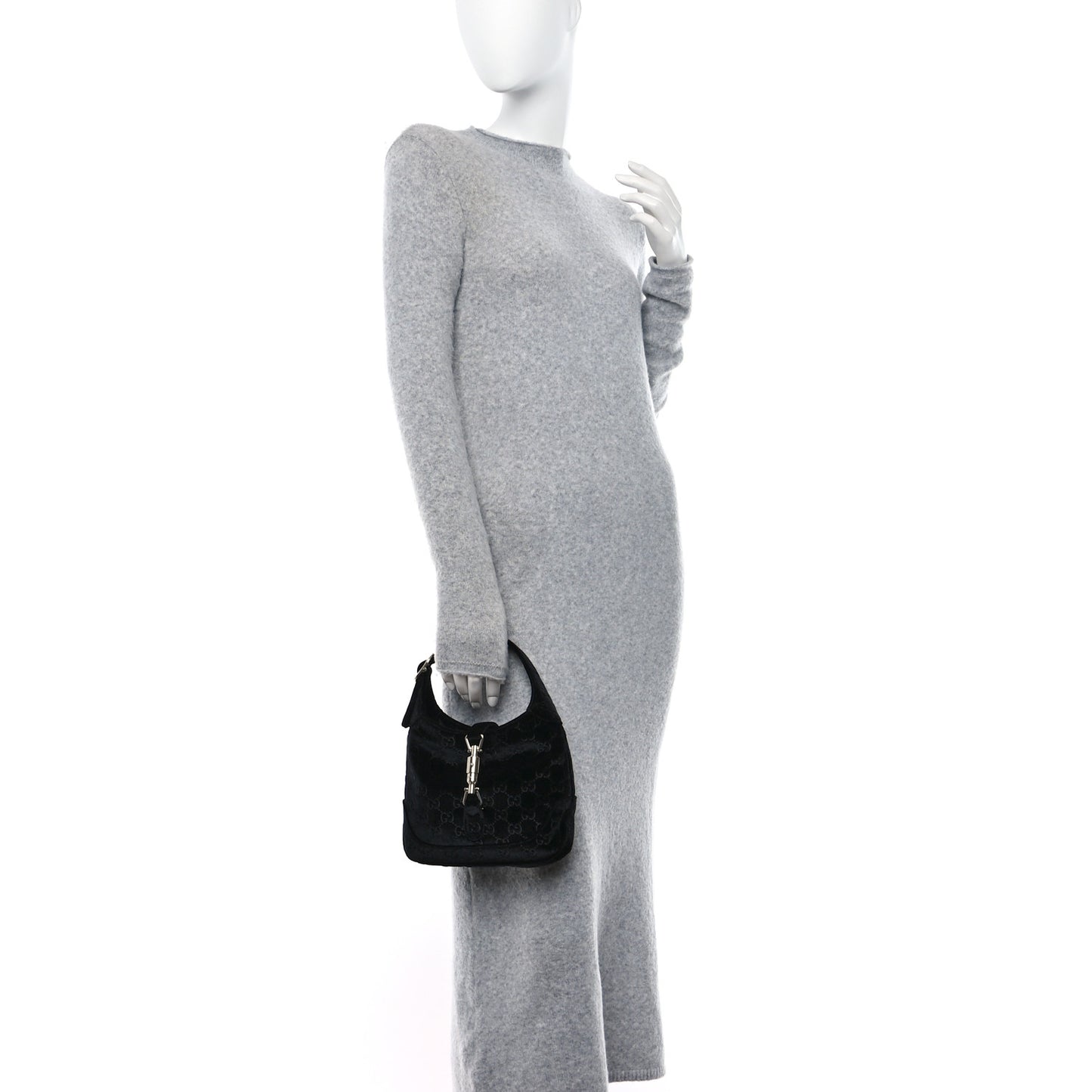 Velvet GG Monogram Small Jackie 1961 Hobo Black