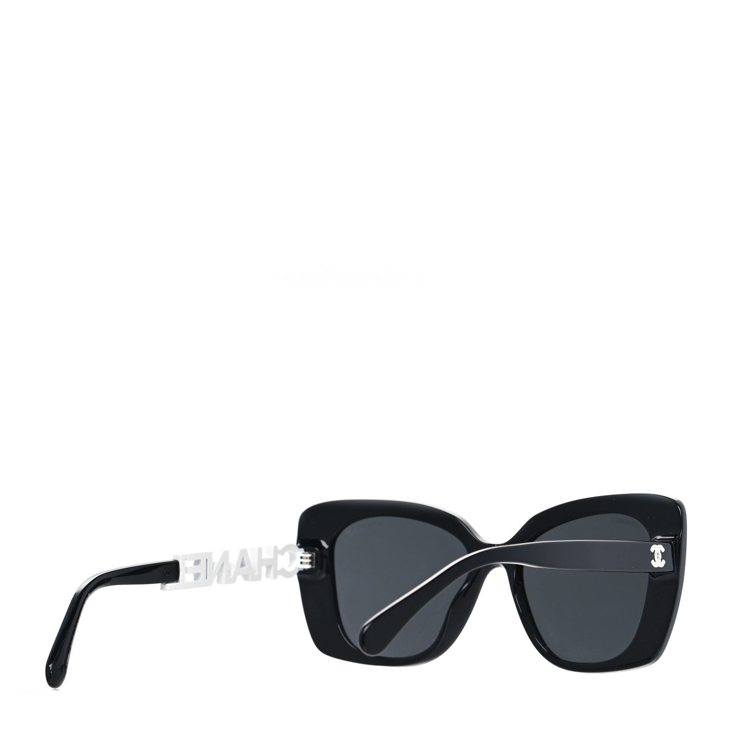 Chanel Acetate Strass Square Sunglasses 5422-B-A Black White 4 of 8