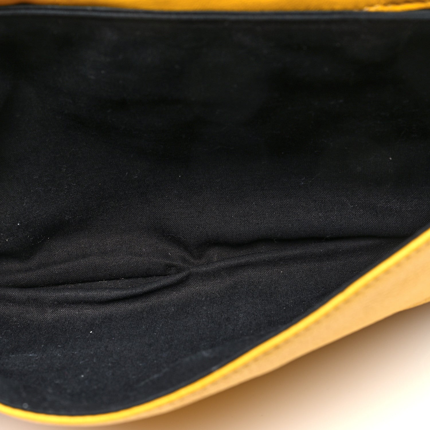 Balenciaga Chevre Silver Metallic Edge Hardware Envelope Clutch Jaune Epi 5 of 11