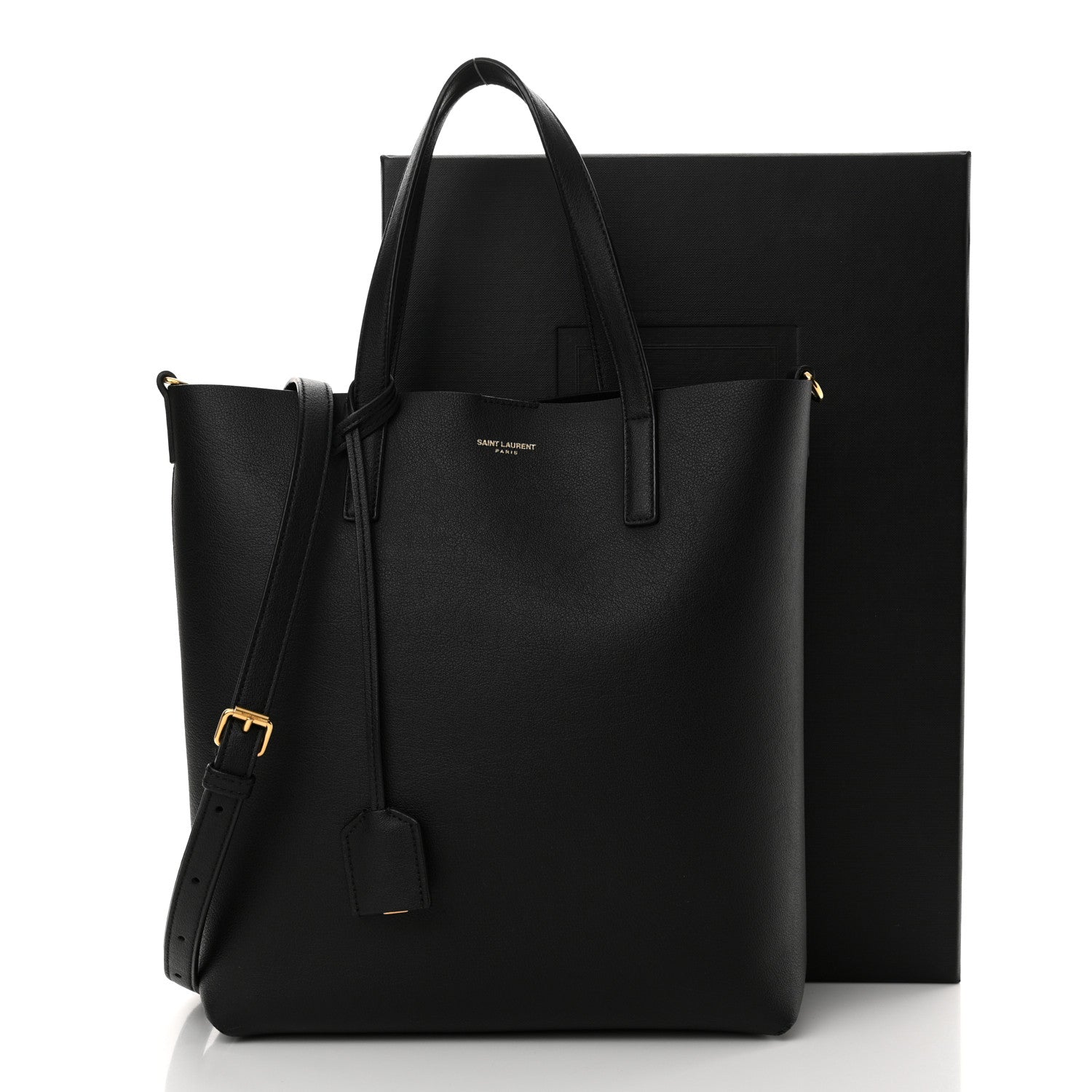 Saint Laurent Calfskin Toy Shopping Tote Black 12 of 12