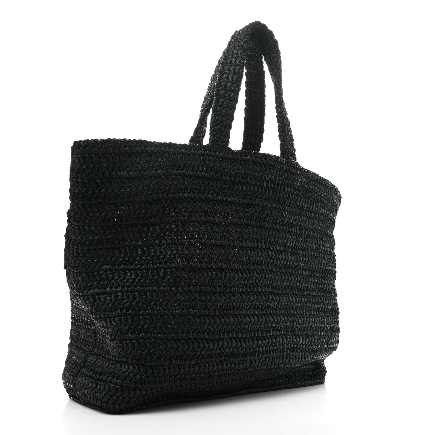 Raffia Rive Gauche Tote Black