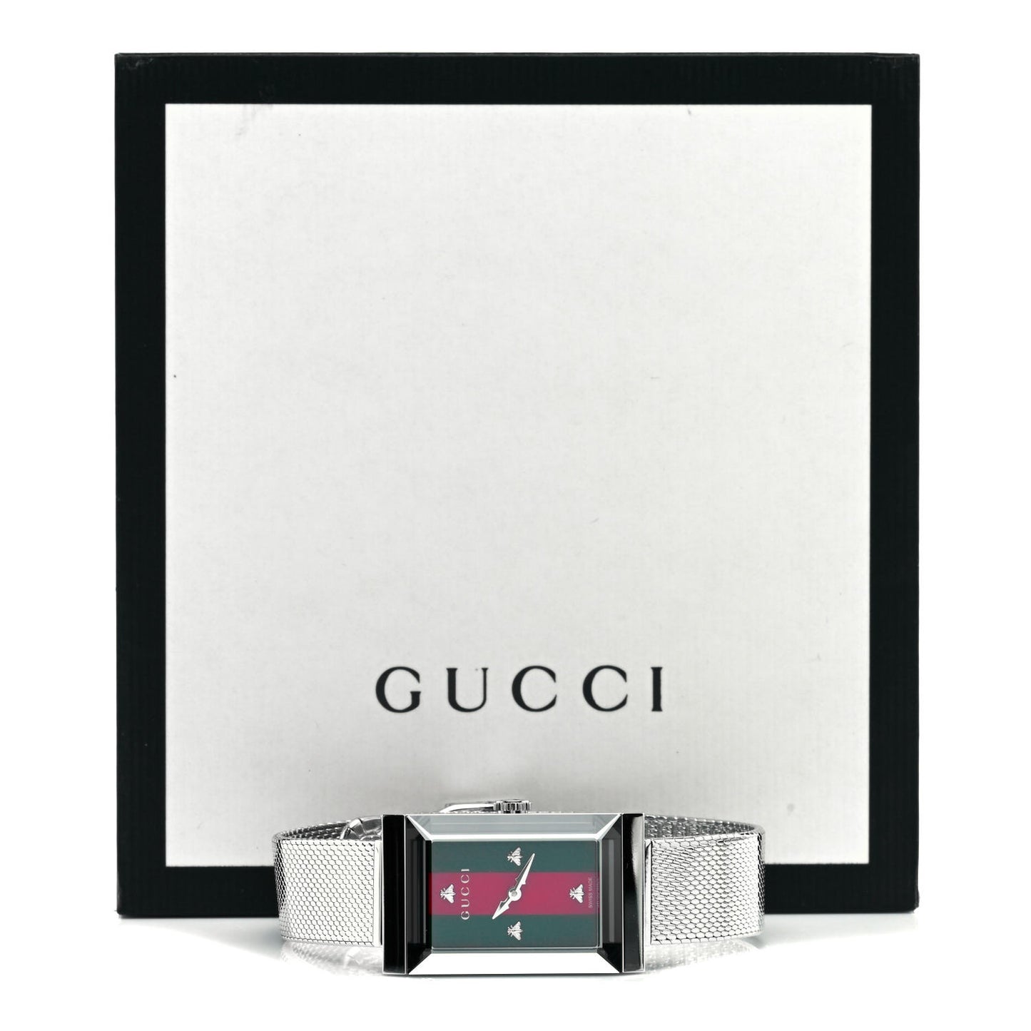 Stainless Steel Mother of Pearl 21mm Web G-Frame Mesh Quartz Watch Green