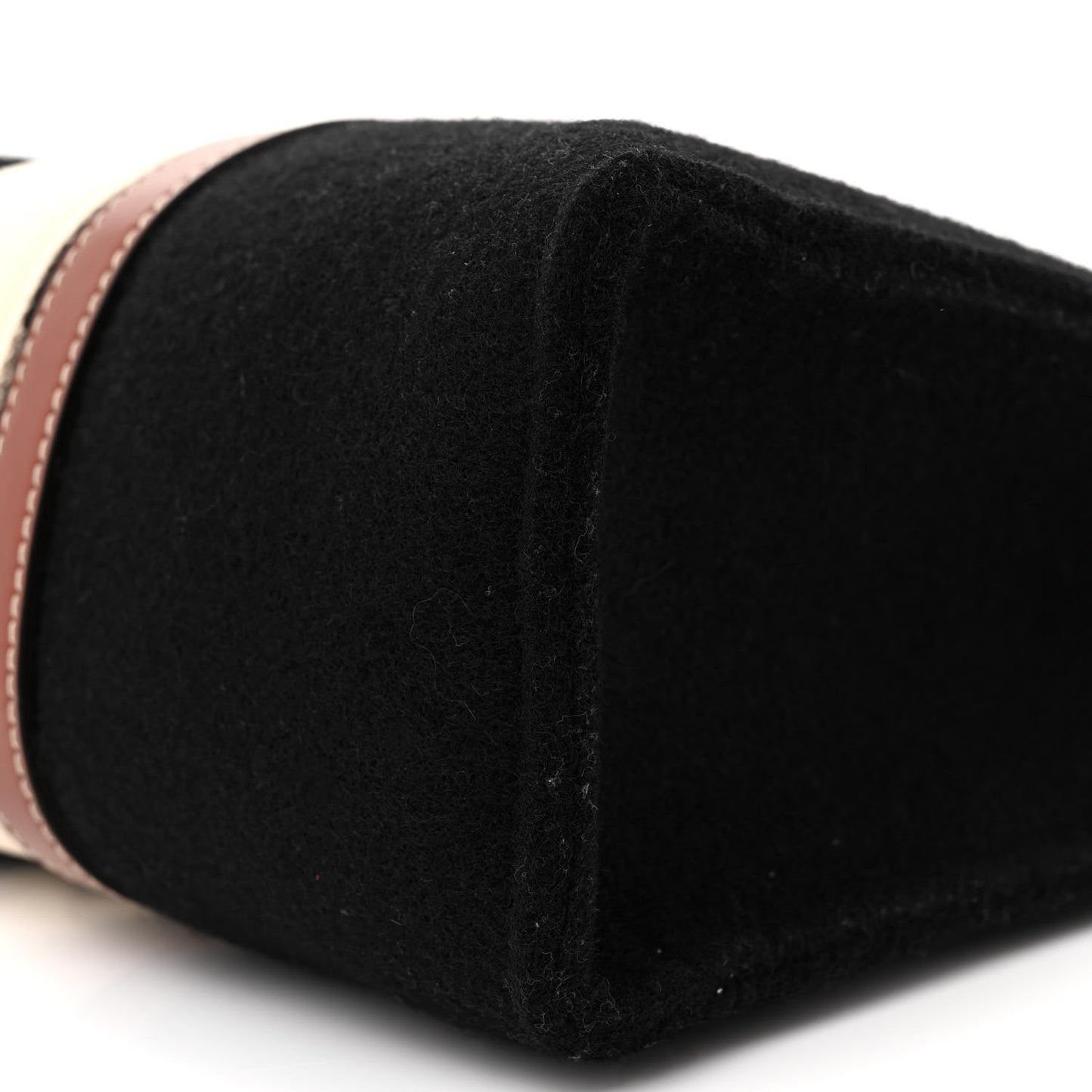 Felt Calfskin Large Woody Ribbon Tote Black