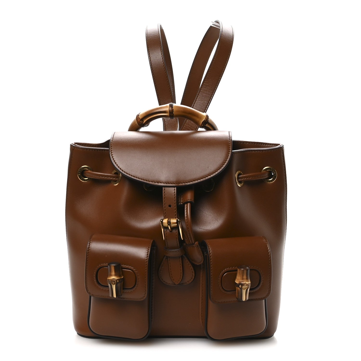 Gucci Calfskin Bamboo Backpack Cuir 1850930 – FASHIONPHILE