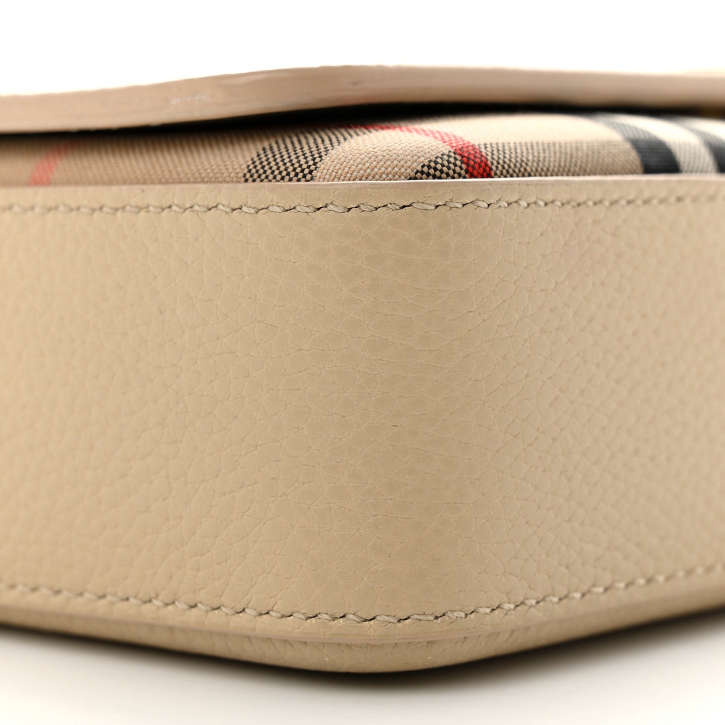 Grainy Calfskin Vintage Check Hampshire Crossbody Beige