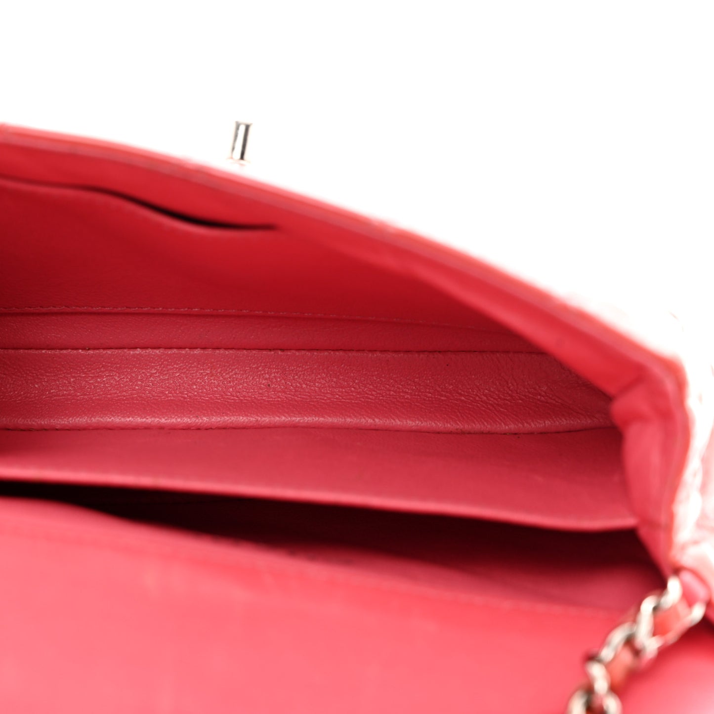 Patent Calfskin Quilted Extra Mini Rectangular Flap Pink