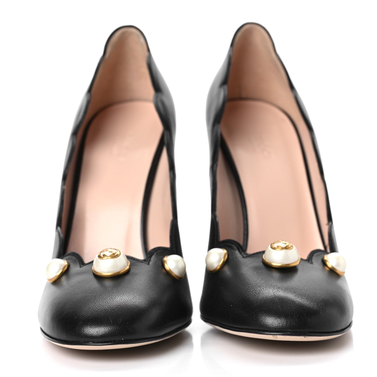 Malaga Kid Pearl Embellished Willow Loafer Pumps 39.5 Black