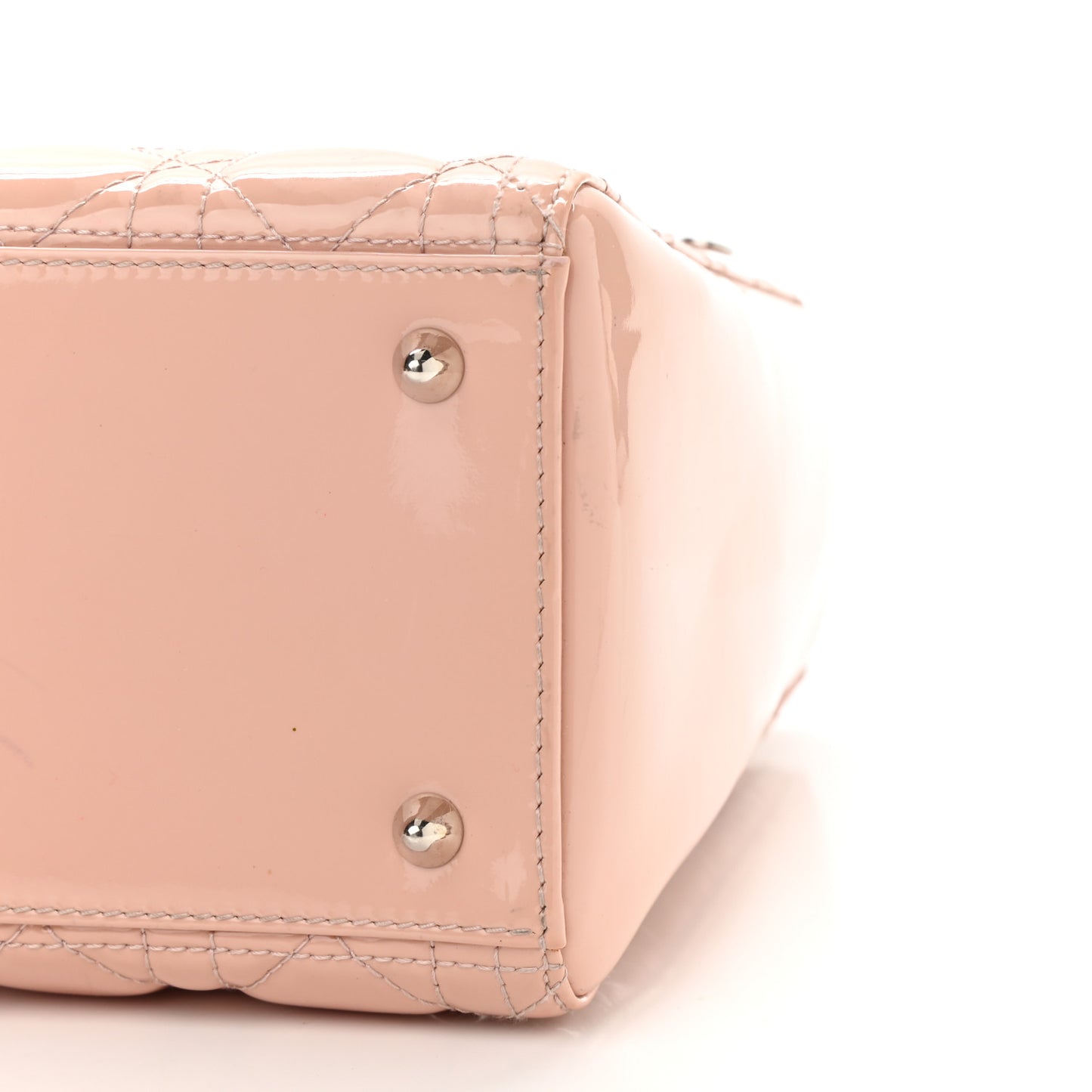 Patent Cannage Medium Lady Dior Rose Clair