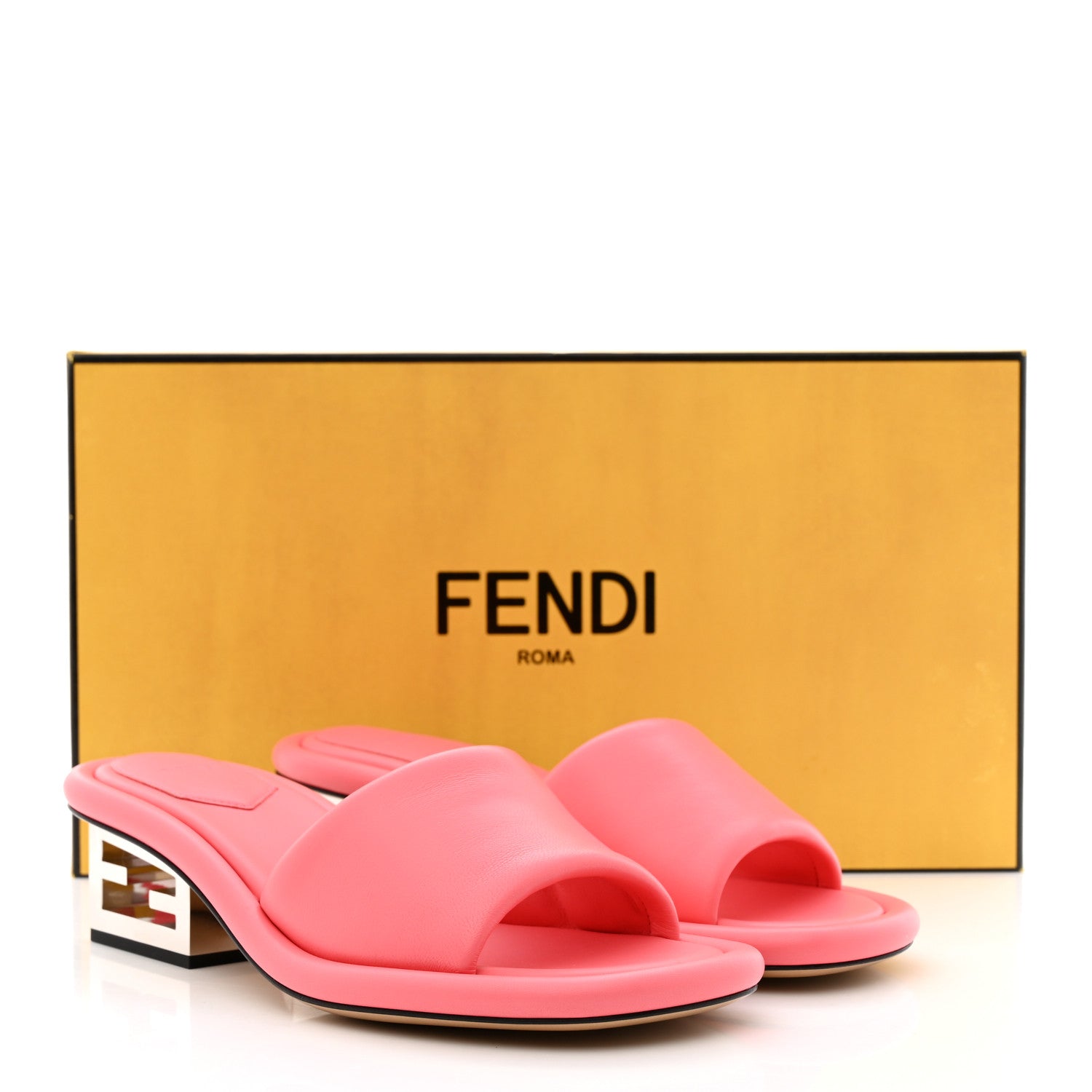 Fendi Nappa Baguette 60mm Slide Sandals 37 Kissed 8 of 8