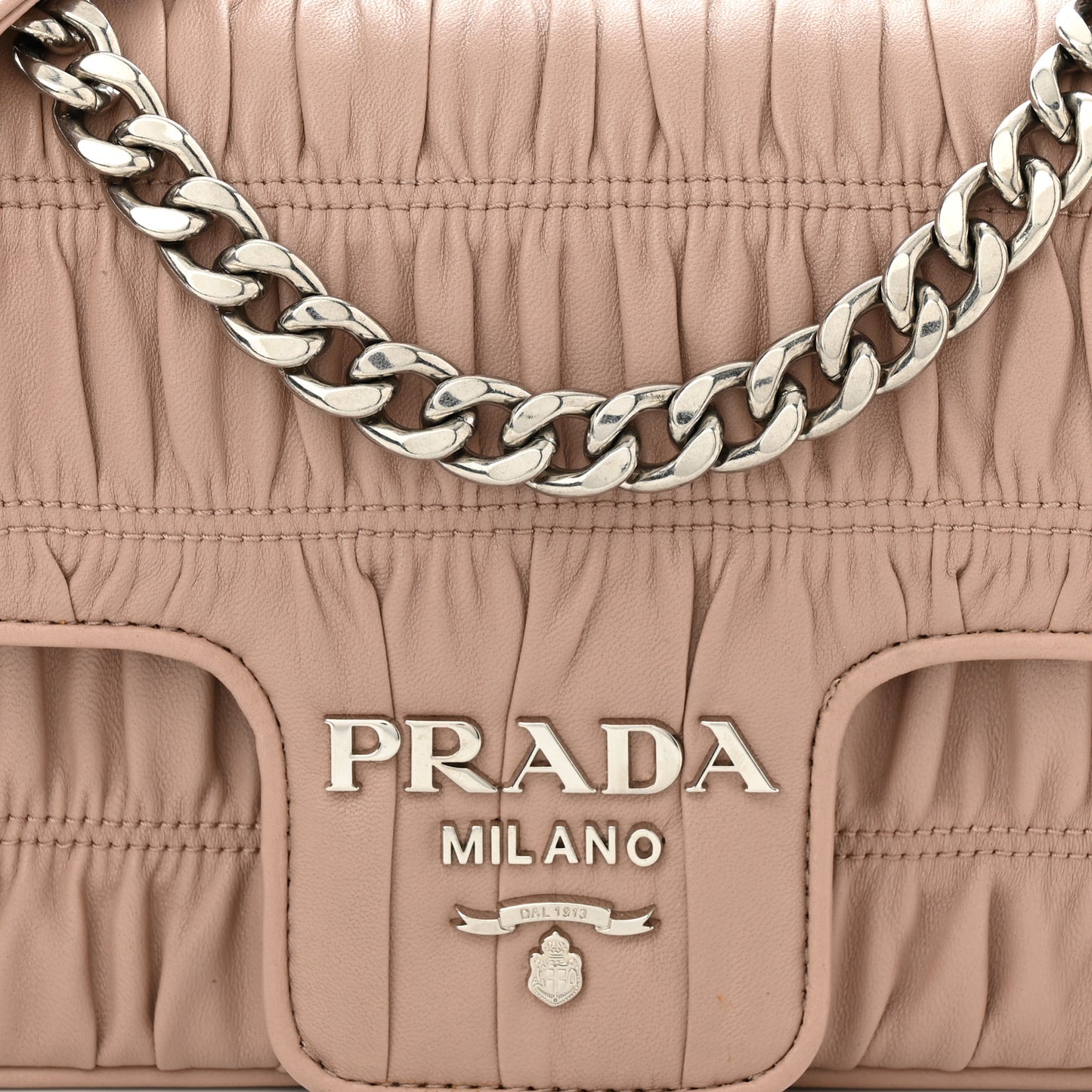 Nappa Gaufre Small Chain Flap Shoulder Bag Cipria