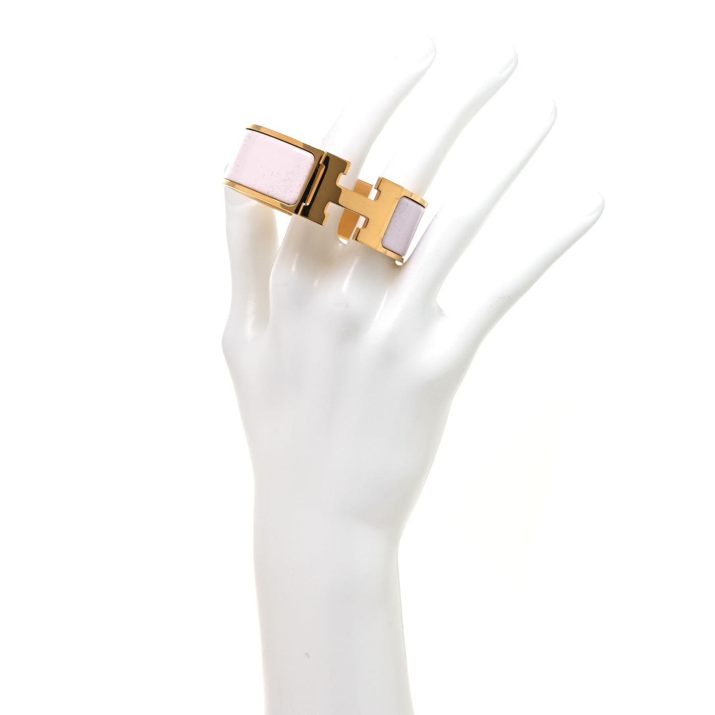 Enamel Wide Clic Clac H Bracelet PM Rose Poudre