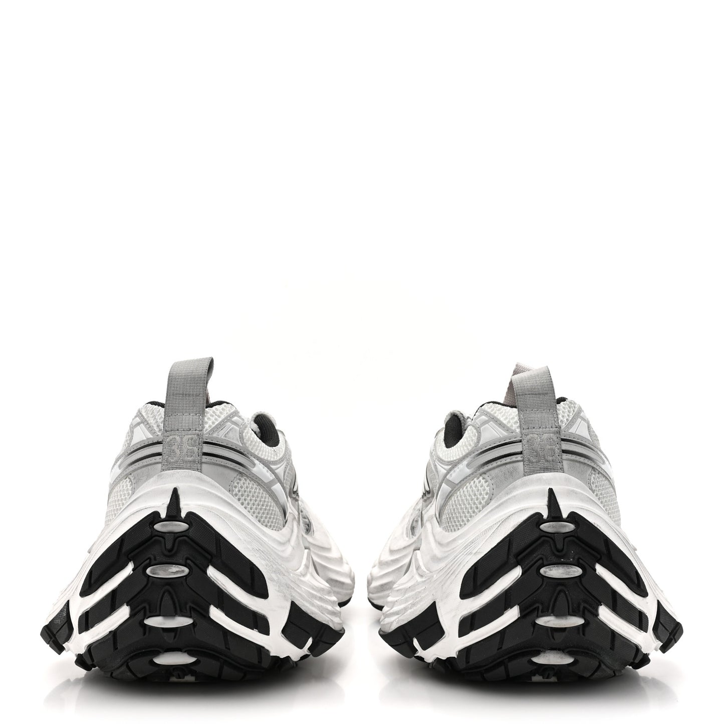 Mesh TPU Worn Out Effect Womens 10XL Sneakers 36 White Grey