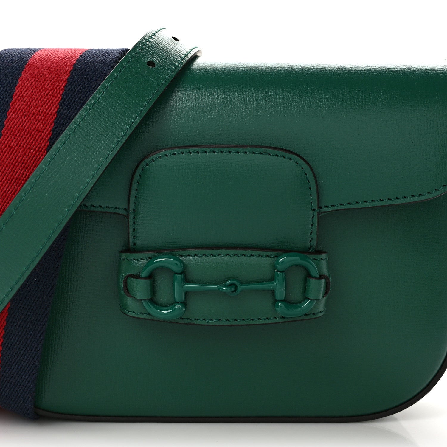Gucci Azalea Calfskin Web Monochrome Horsebit 1955 Shoulder Bag Emerald 8 of 12