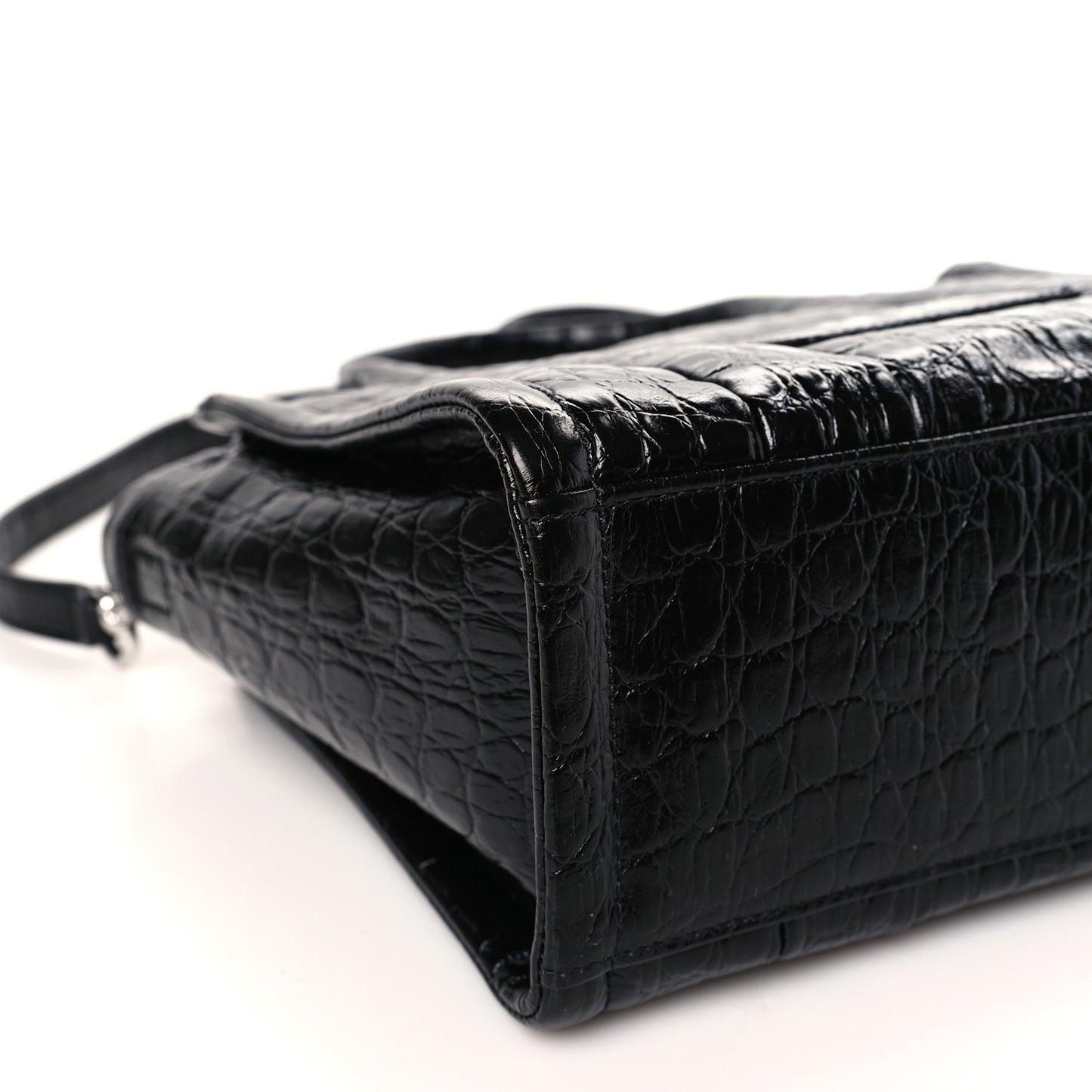 Croc Embossed Small The Tote Bag Black