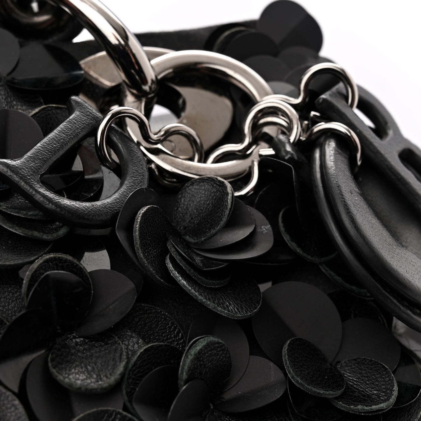 Lambskin Satin Sequin Floral Mini Lady Dior Black