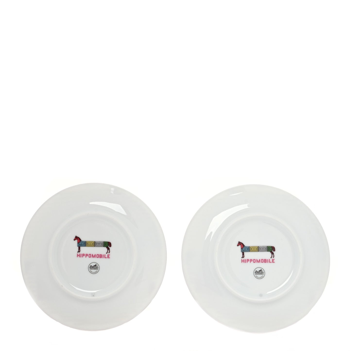 Porcelain Hippomobile Bread and Butter Plate Set of 2