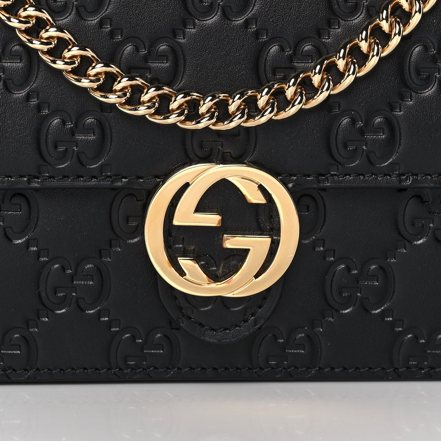 Guccissima Icon Chain Wallet Black