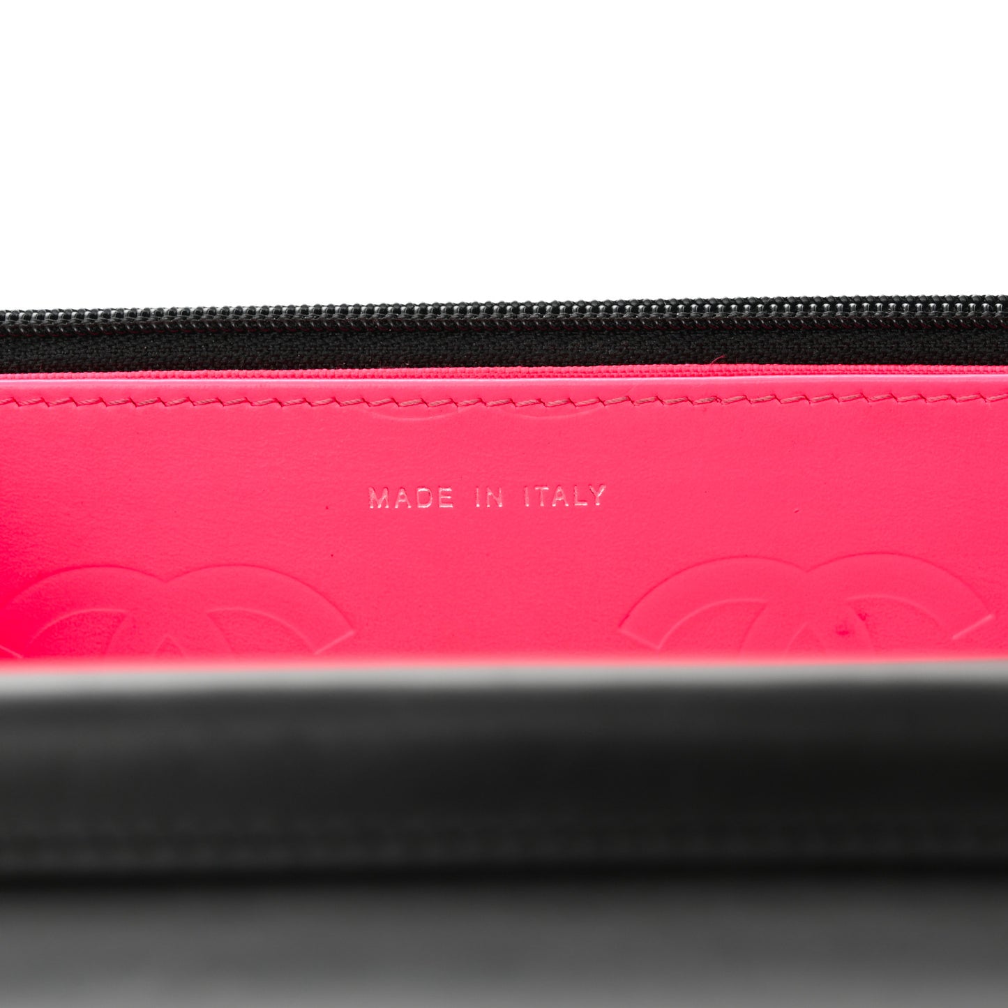 Calfskin Quilted Cambon Wallet on Chain WOC Black