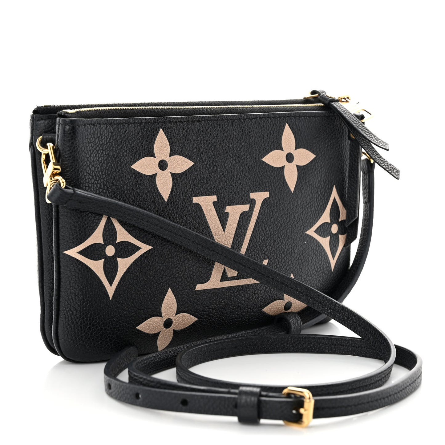 Empreinte Monogram Giant Double Zip Pochette Black Cream
