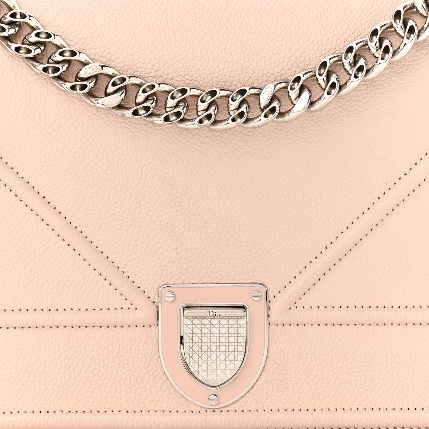Grained Calfskin Medium Diorama Flap Bag Rose Poudre
