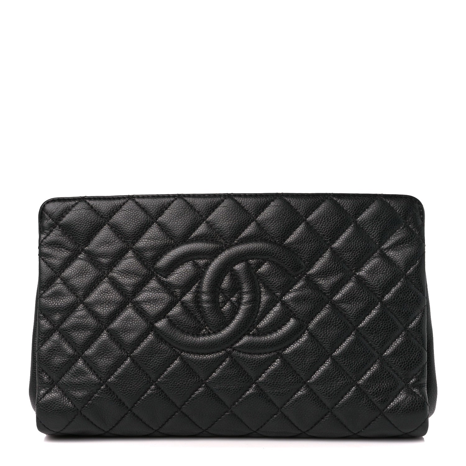 Chanel Caviar Quilted CC Large Clutch Black 1 of 11