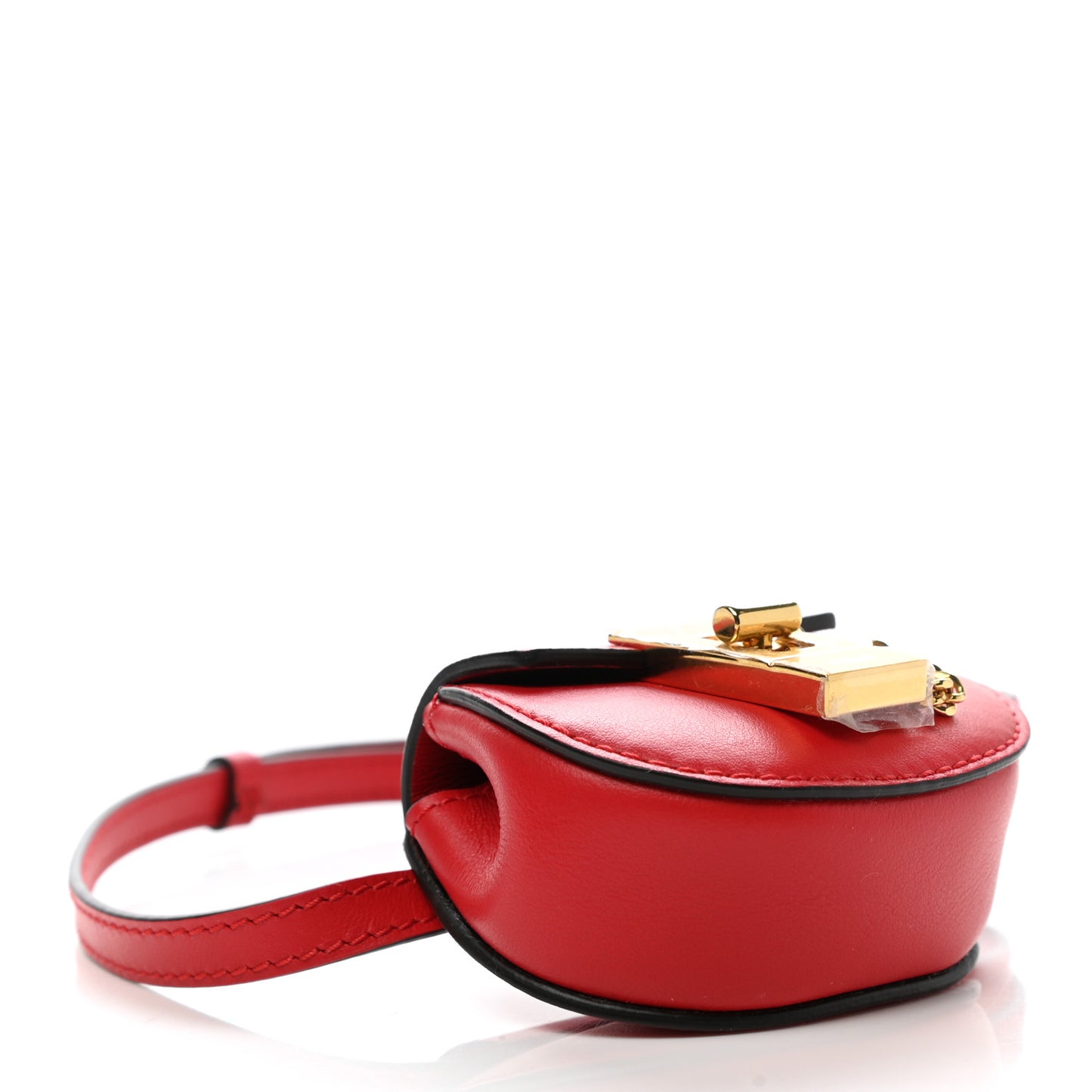 Shiny Calfskin Mini Drew Bracelet Bag Juicy Red