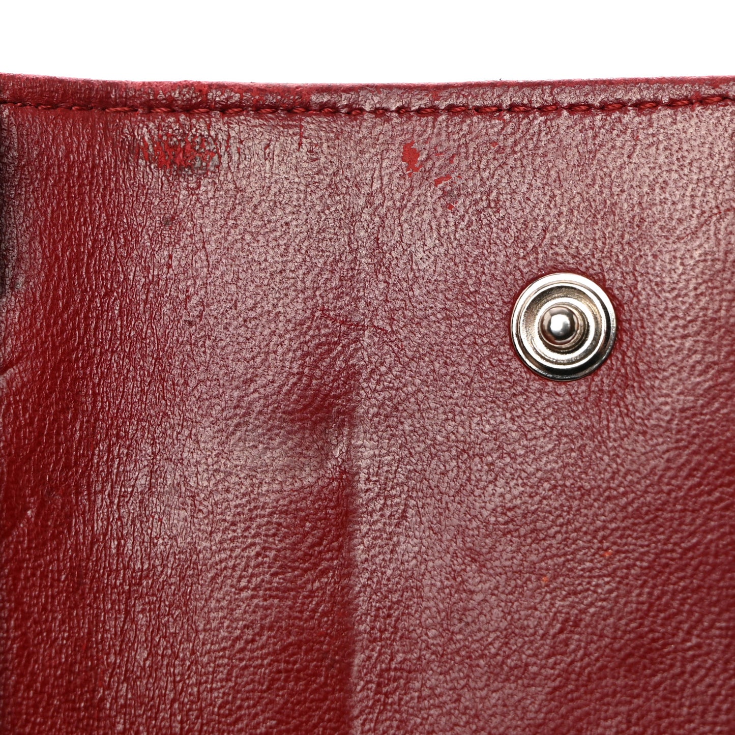 Lambskin Camellia Embossed 4 Key Holder Dark Red