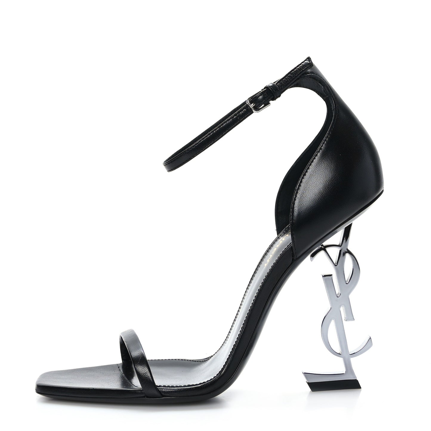 Calfskin Opyum 110 Sandals 38.5 Black Silver