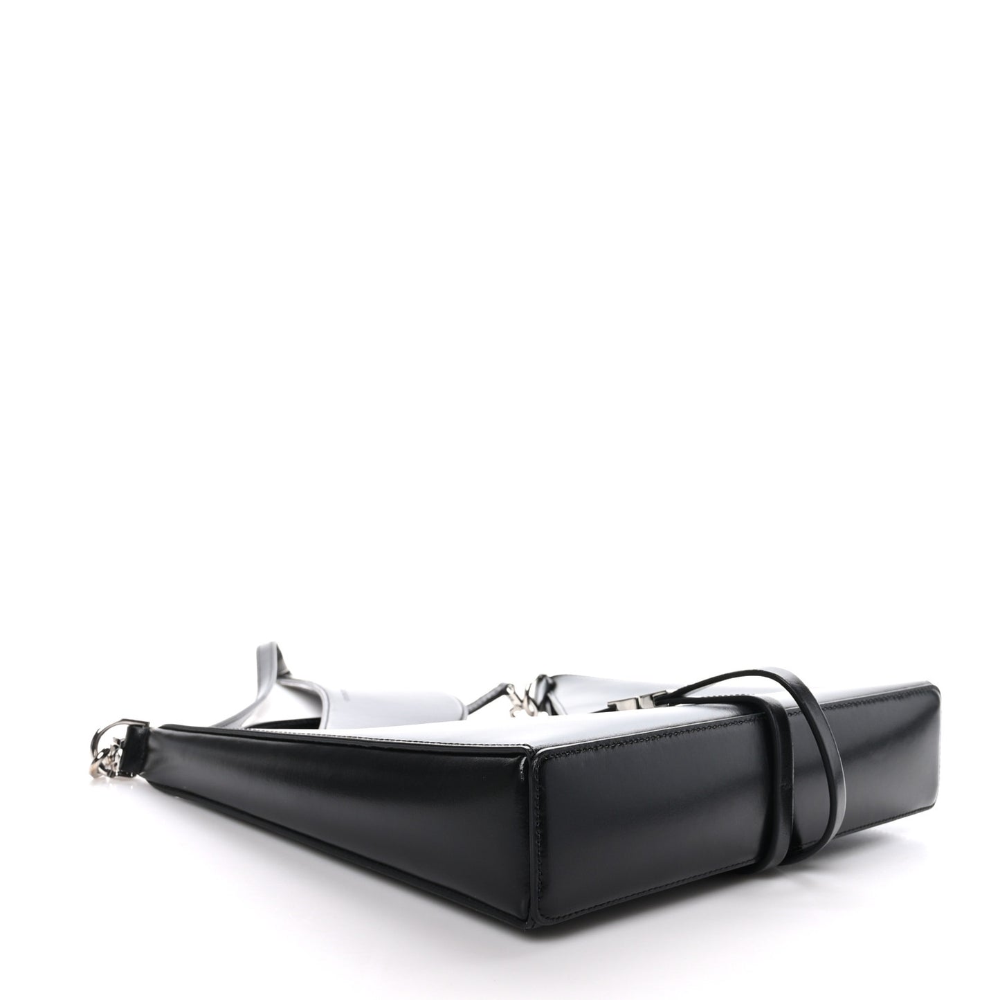 Box Calfskin Small Cut Out Shoulder Bag Black