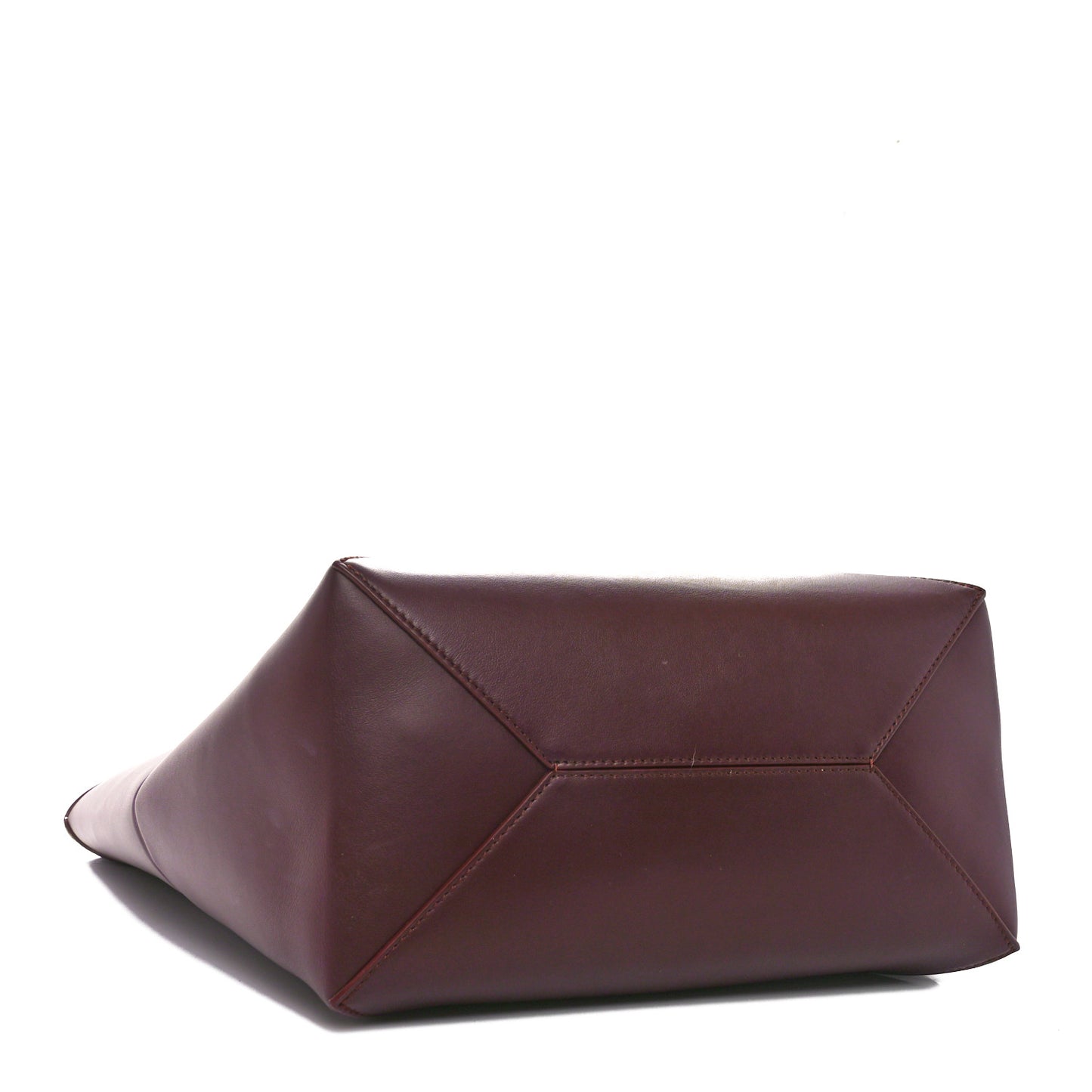 Shiny Calfskin Medium Puzzle Fold Tote Dark Burgundy