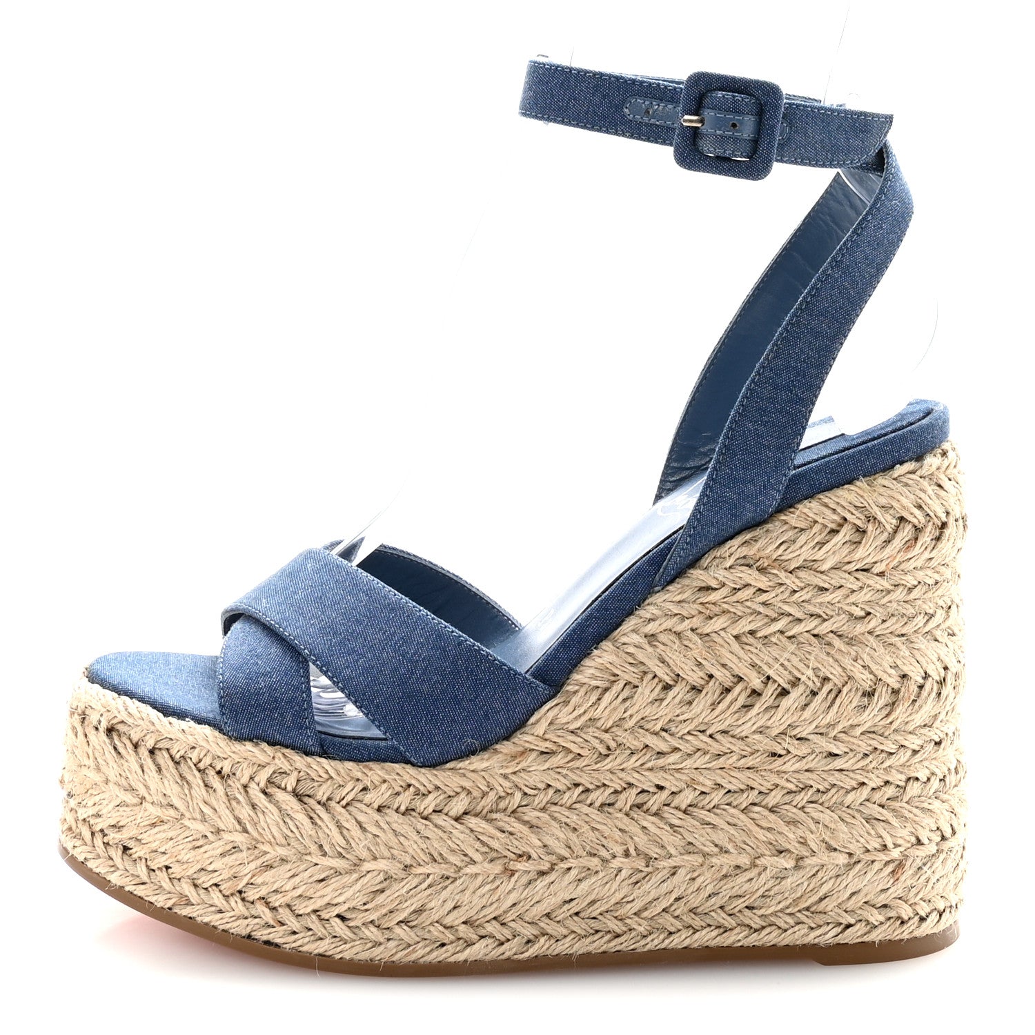 Christian Louboutin Denim Mariza Zeppa 130 Espadrille Wedge