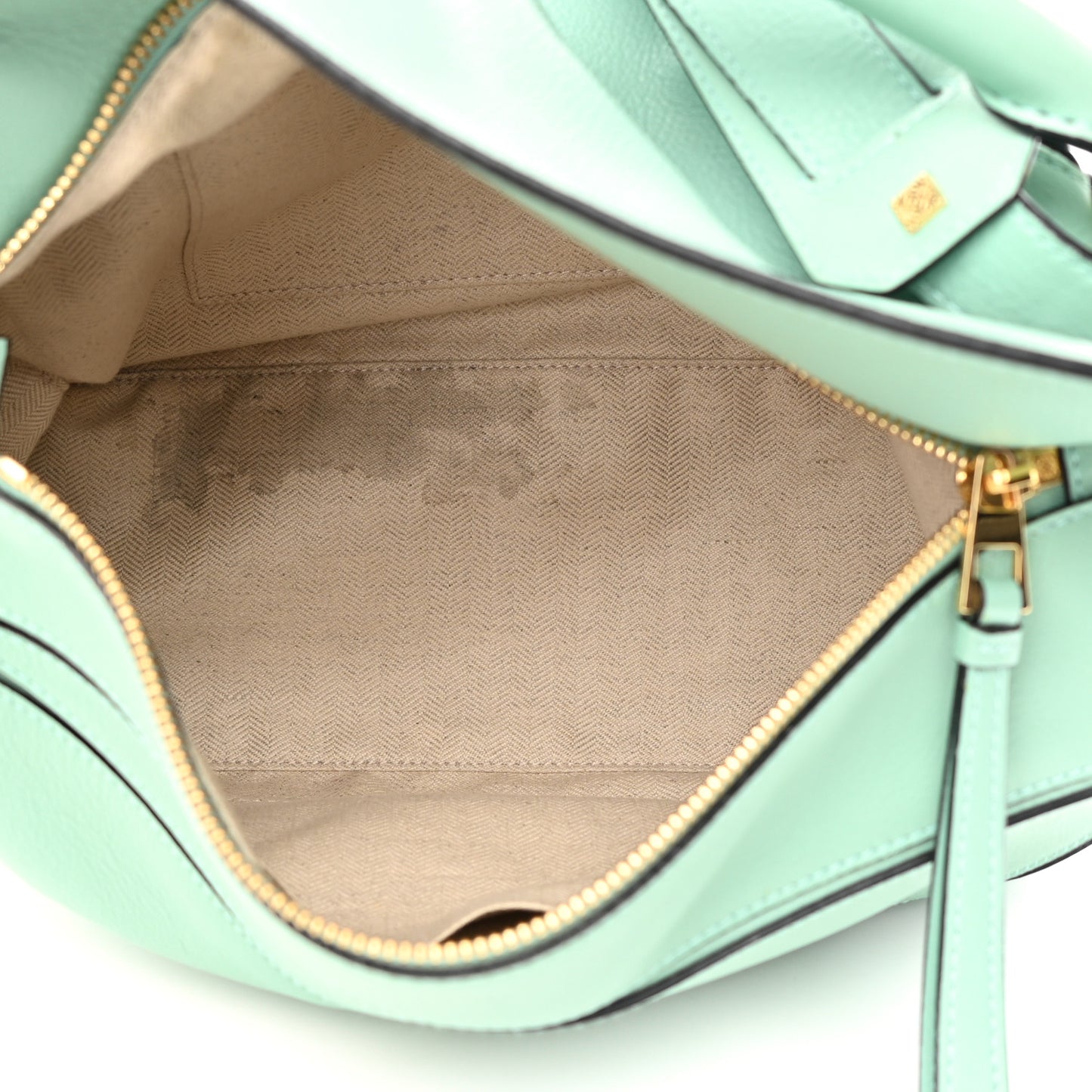 Calfskin Medium Puzzle Bag Sea Water Green