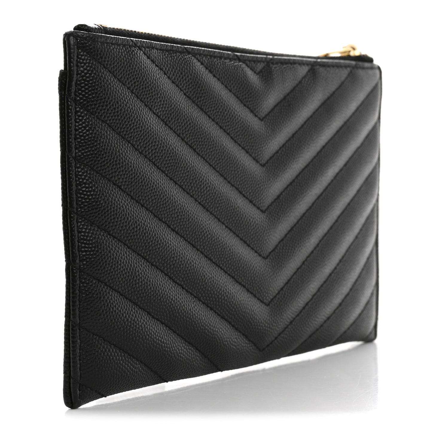 Grain De Poudre Chevron Monogram Bill Pouch Black