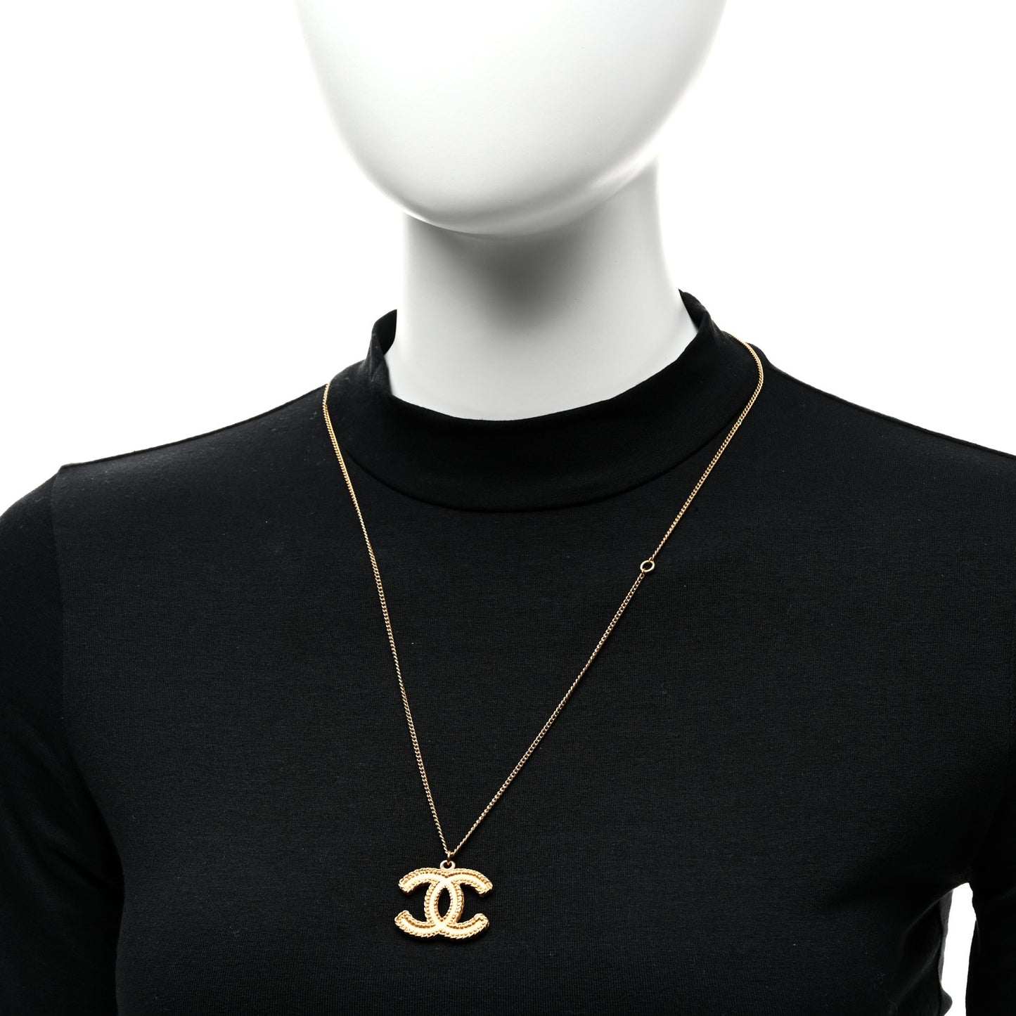 Metal CC Necklace Matte Gold