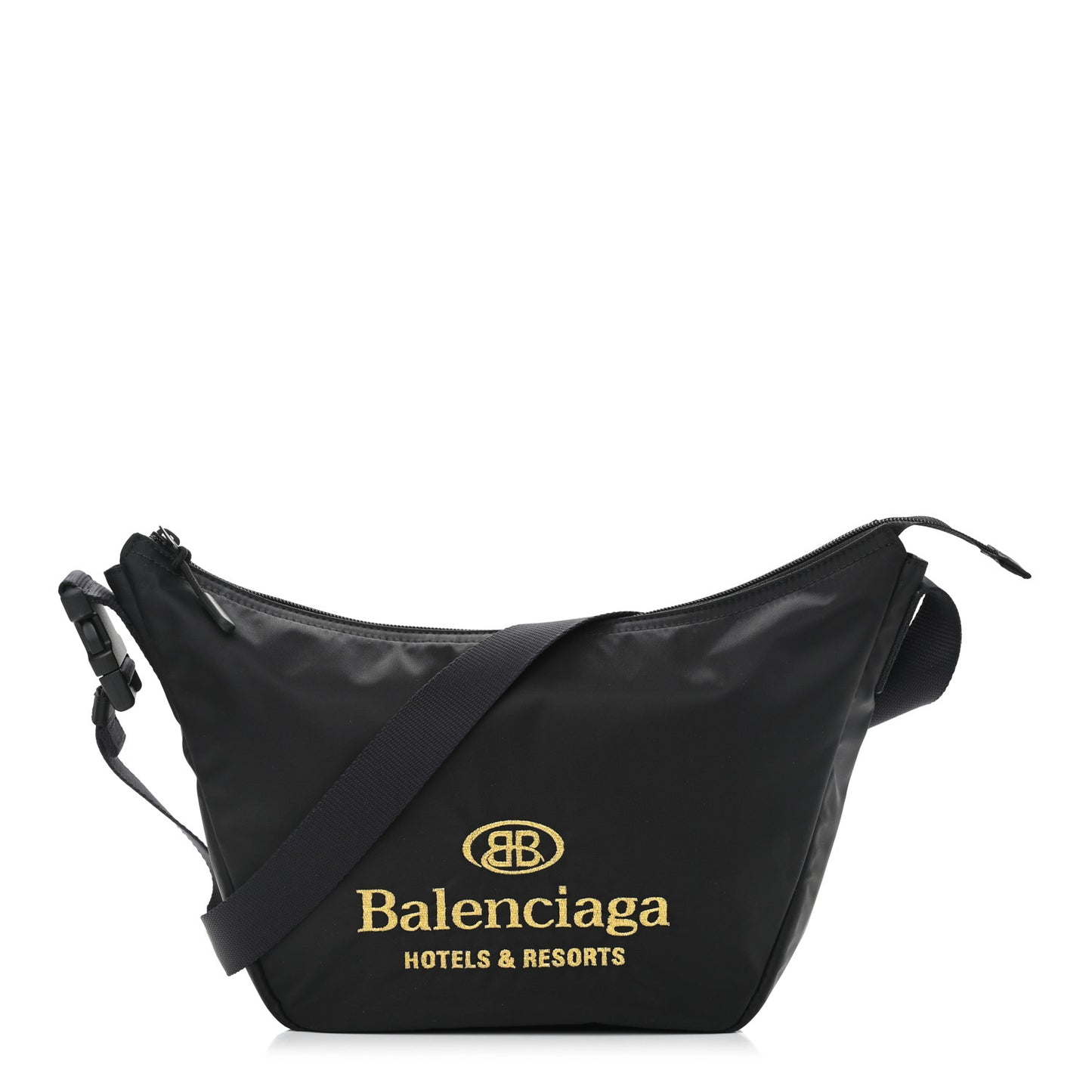 Nylon Hotel Sling Bag Black