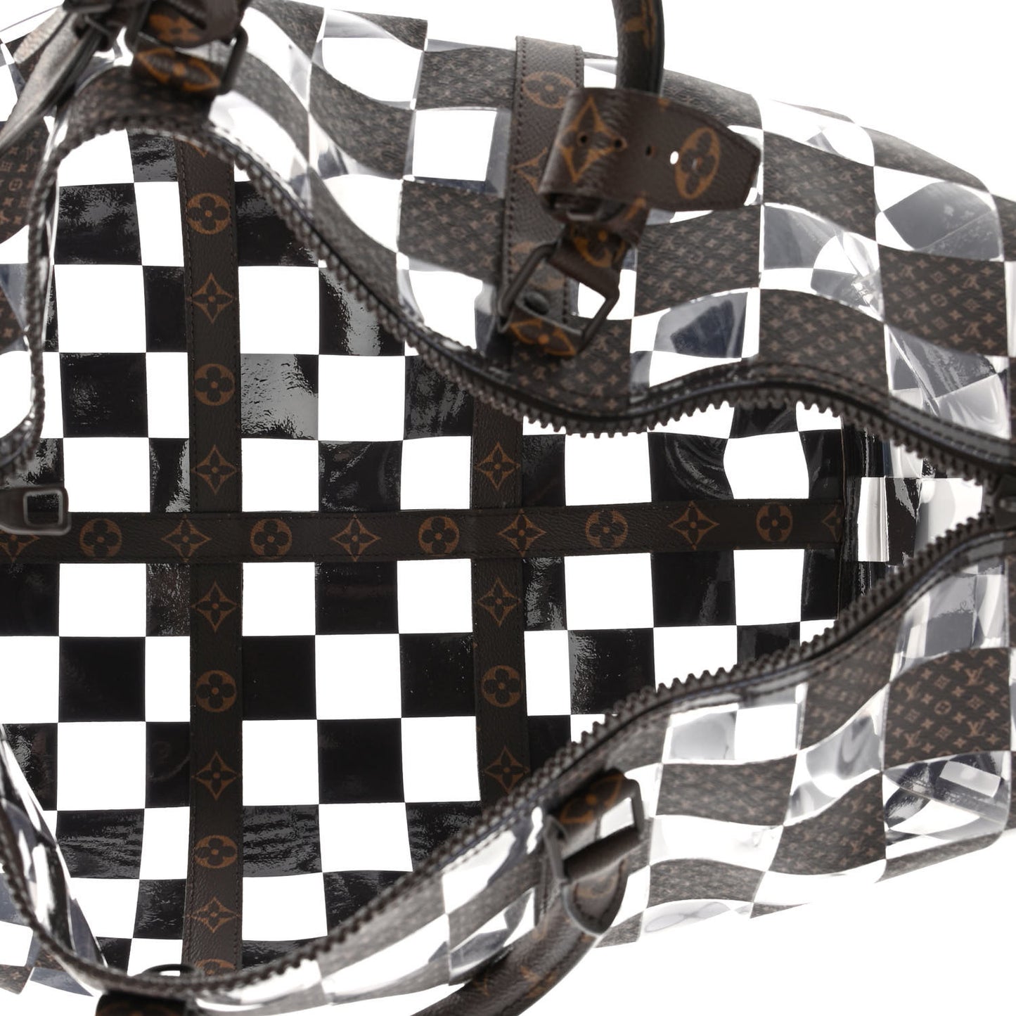 PVC Monogram Chess Keepall Bandouliere 50