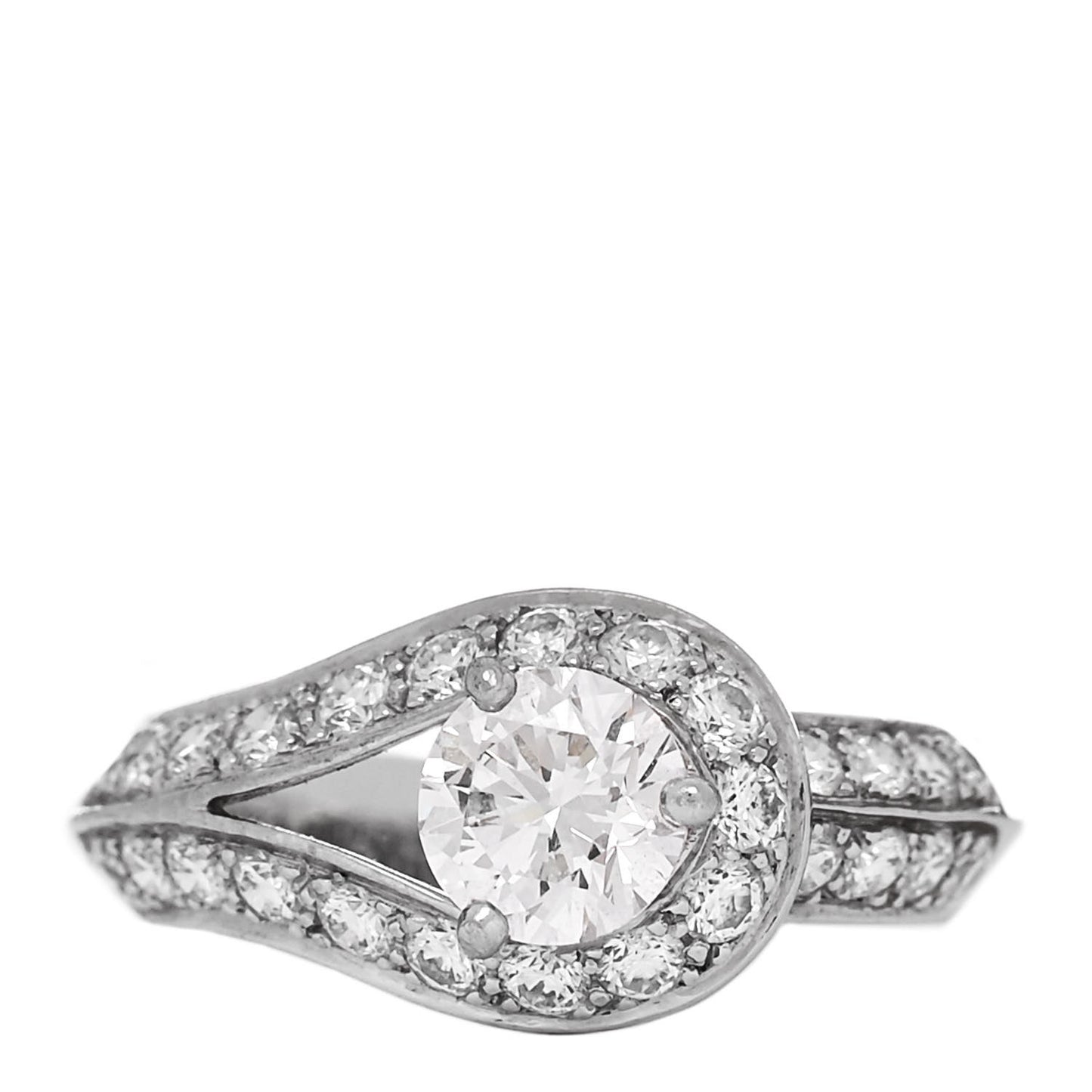 Platinum Diamond .70ct Couture Solitaire Ring 48 4.5