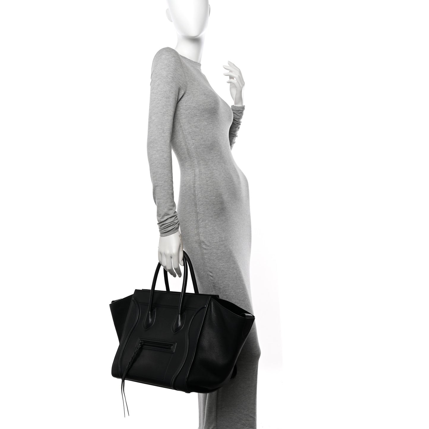 Supple Calfskin Medium Phantom Luggage Black