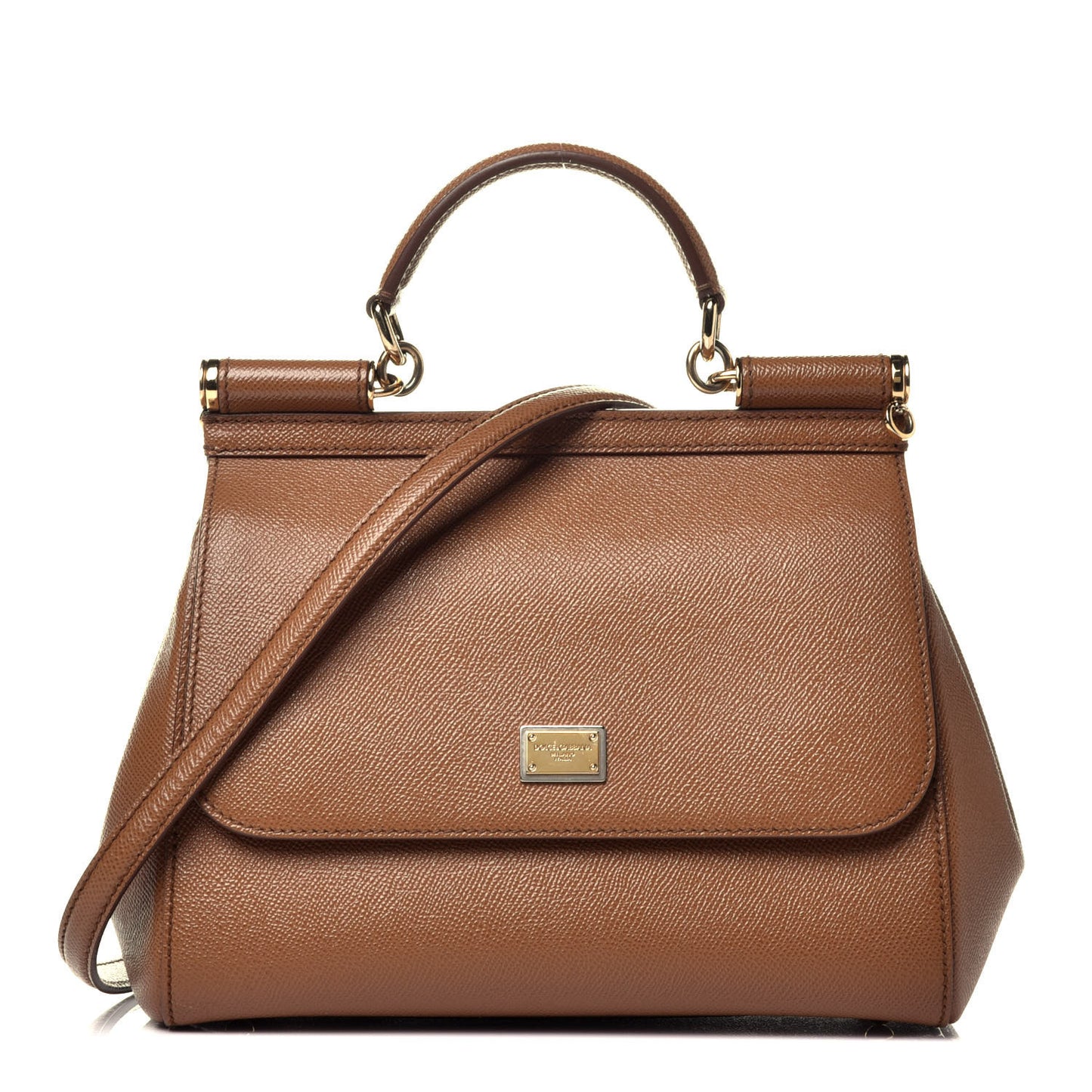 Dauphine Calfskin Medium Miss Sicily Satchel Caramello
