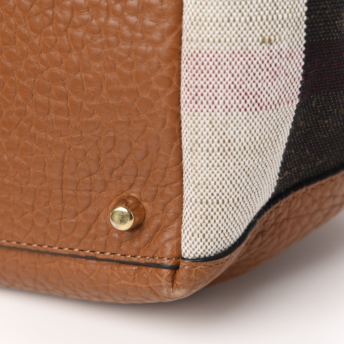 Grainy Calfskin House Check Small Maidstone Saddle Brown