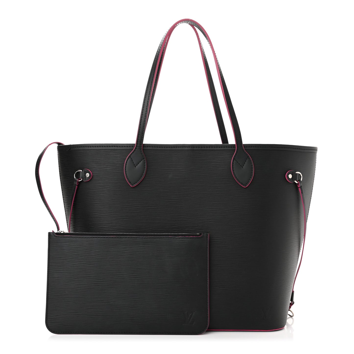 Epi Neverfull MM Black Hot Pink