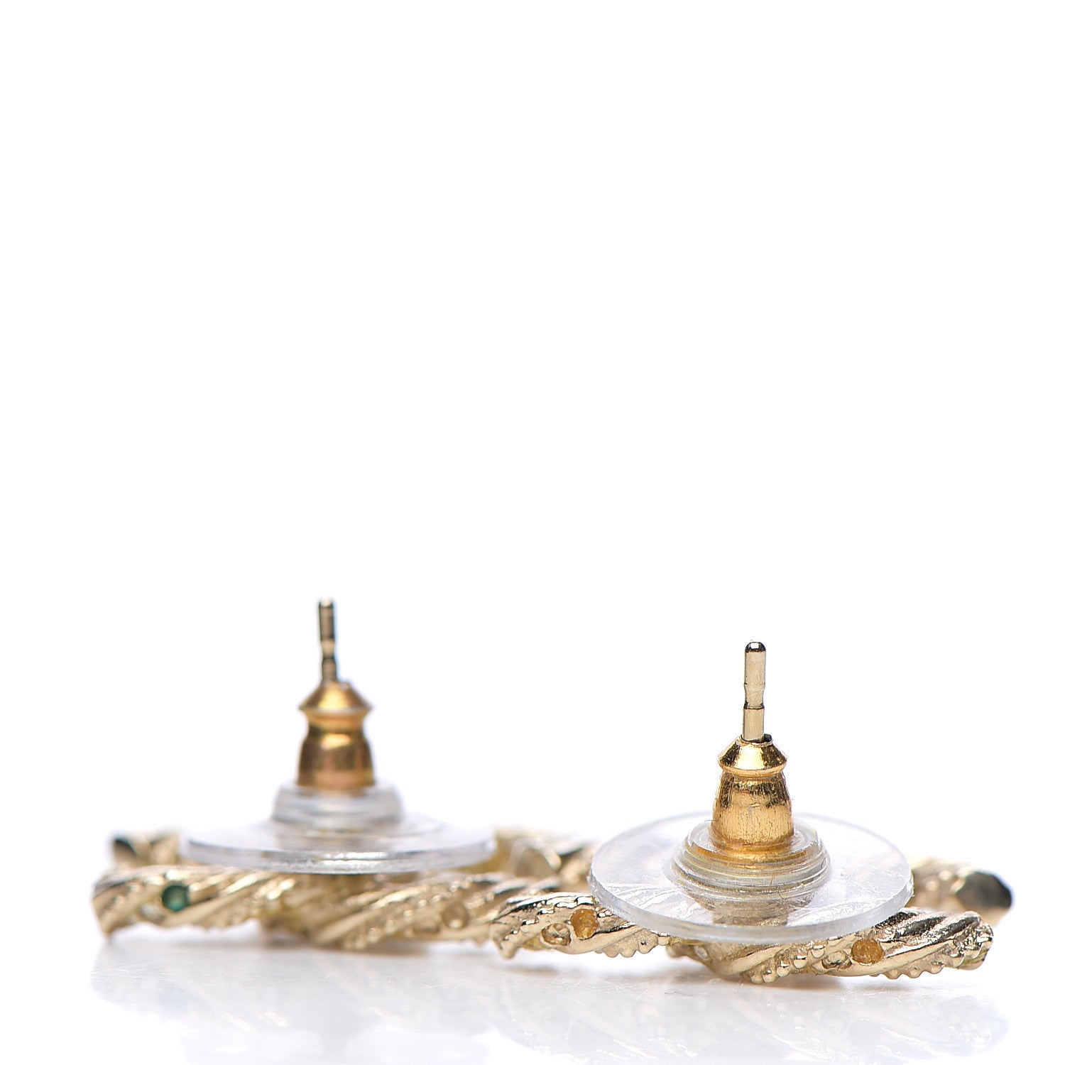 Chanel Crystal Twisted CC Earrings Gold 2 of 5