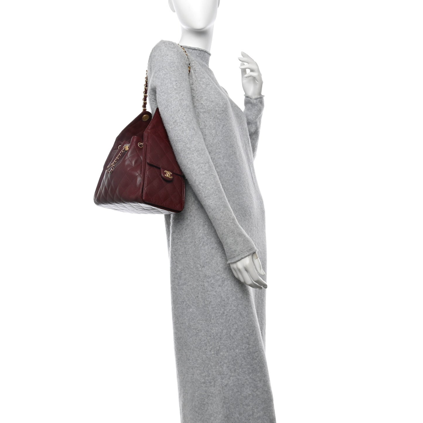 Caviar Quilted Small Chanel 25 Handbag Burgundy