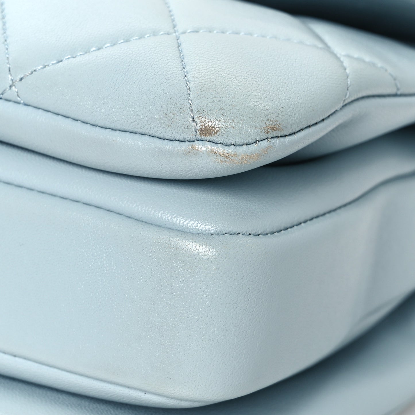 Lambskin Quilted Small Trendy CC Flap Dual Handle Bag Light Blue