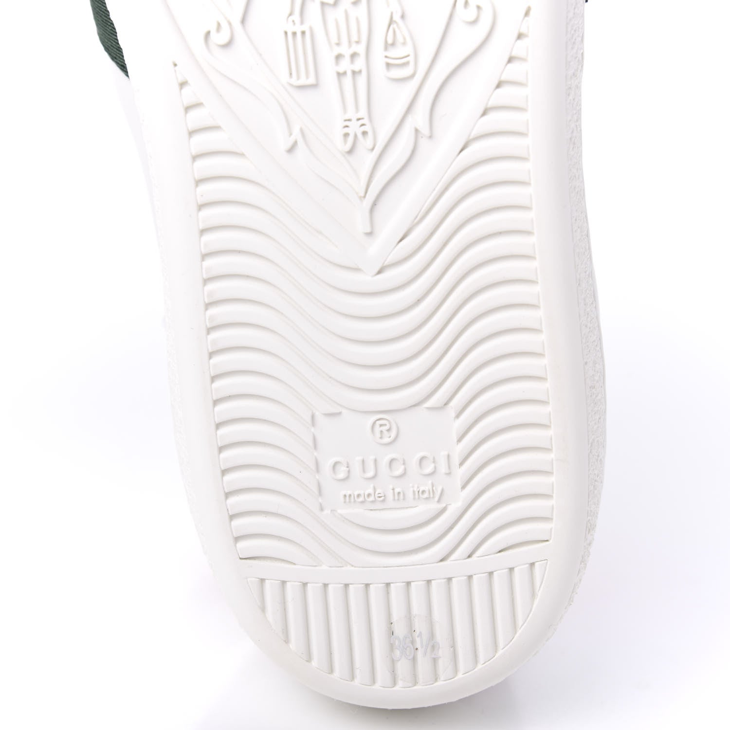 Gucci Calfskin Ayers Web Pineapple Ladybug Embroidered Womens Ace Sneakers 36.5 White 6 of 9