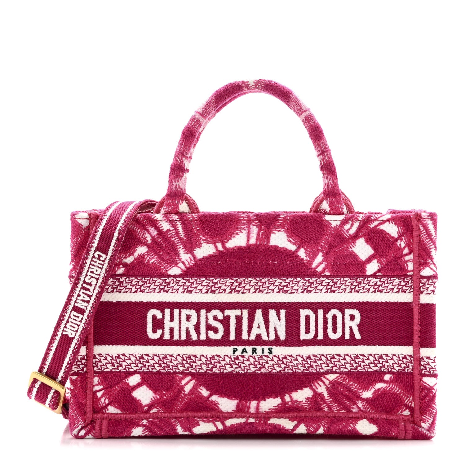 Christian Dior Canvas Embroidered Tie Dye Mini Book Tote With