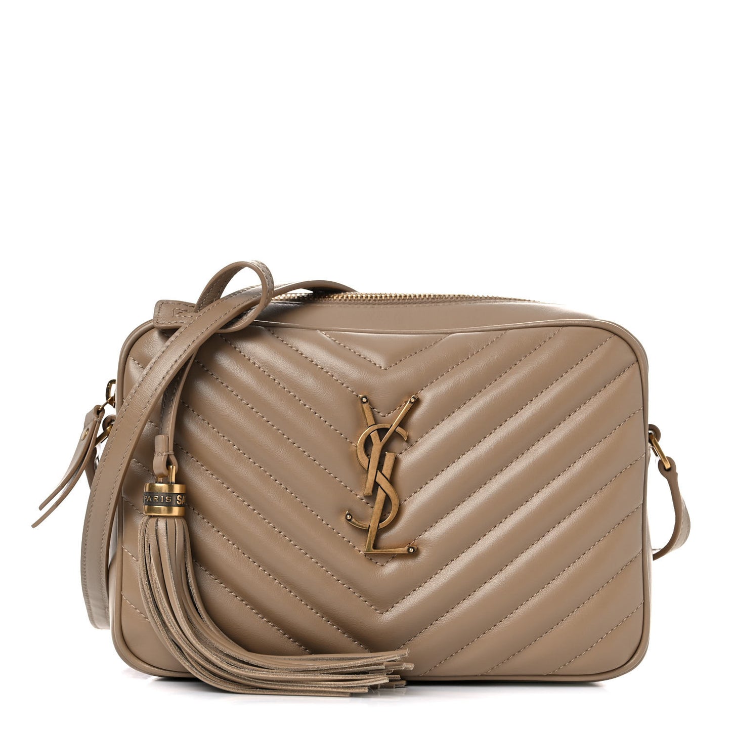 Calfskin Matelasse Monogram Lou Camera Bag Dark Beige