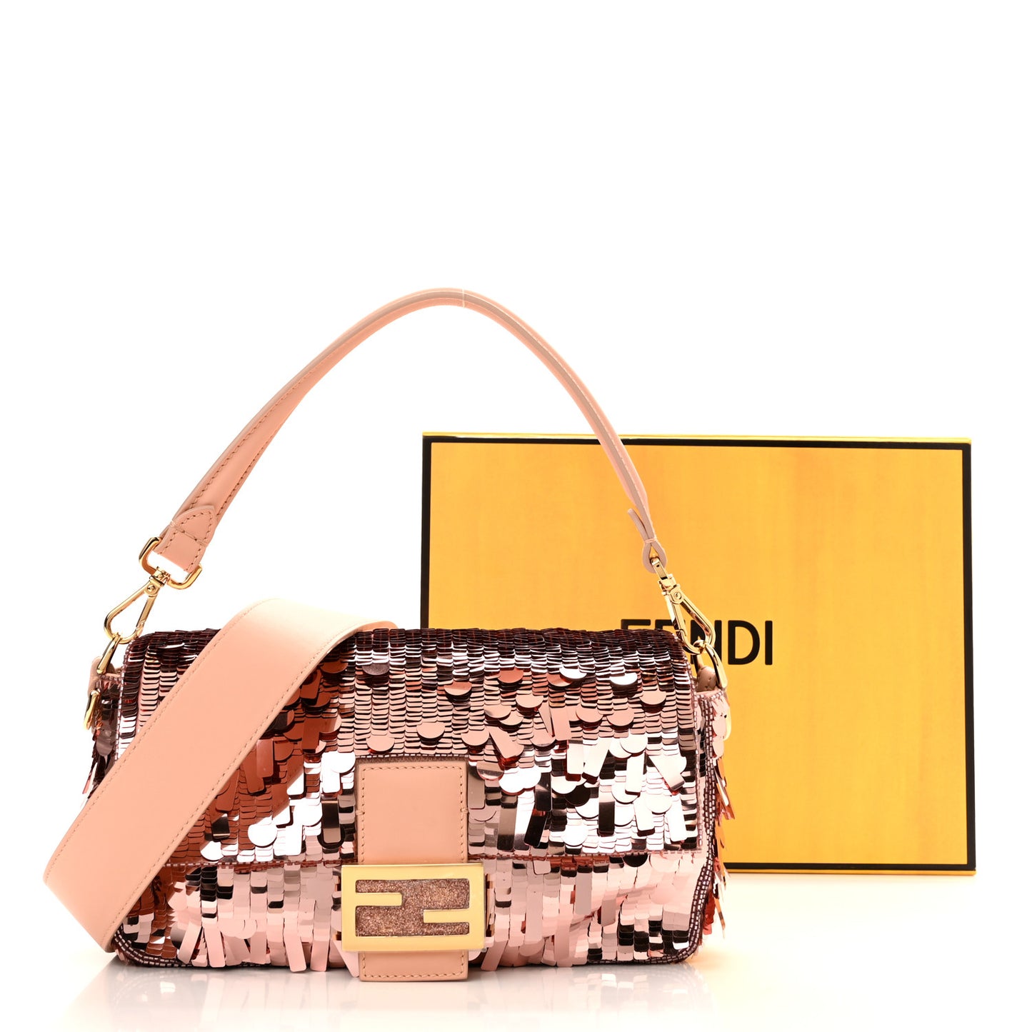 Sequin Paillettes Vitello Grace Sex and the City Baguette Baby Pink