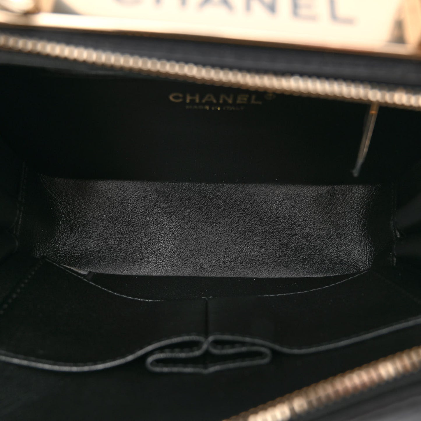 Lambskin Quilted Small Trendy CC Bowling Bag Black