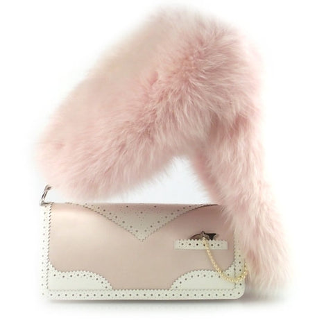 D'Trick Fox Fur Pearls Bag